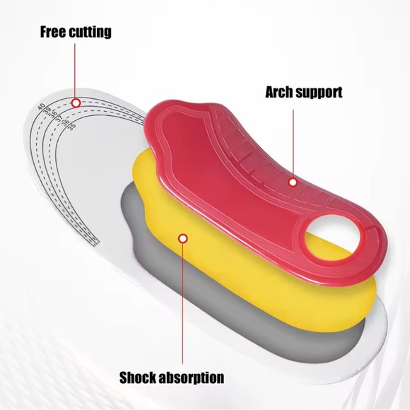 Orthopedic Arch Support Insoles - Black and Red - Picture 5 of 6